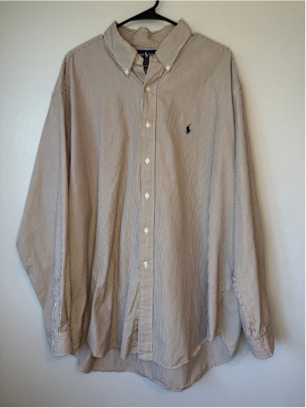 Ralph Lauren Blake Brown Striped Button Down Shirt Men’s XXL